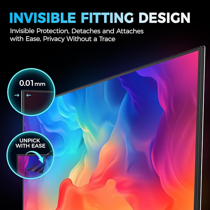 2 Pack Hidden Design Magnetic Computer Privacy Screen 24 inch, Removable Screen - Image 4