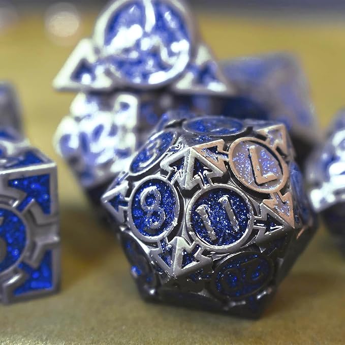 RULE DICE D&D Metal Dice Set, 7 die Metal DND Polyhedral Dice Sets - Image 2