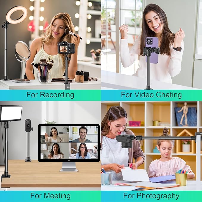 ailight Webcam Stand for Desk, Adjustable Camera Desk Stand Webcam Mount for - Image 2