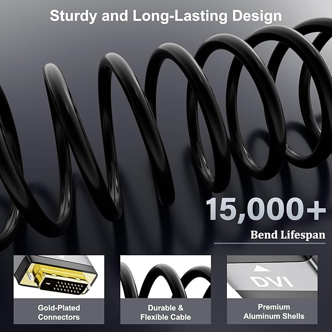HDMI to DVI Cable 4FT, Bi-Directional DVI to HDMI Male to Male Cord, HDMI A to - Image 4