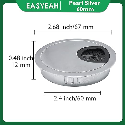 1 Pcs Desk Grommet 2-3/8" / 60 mm, Desk Cord Hole Cover, Cable Grommet Metal - Image 8