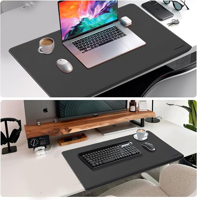 Desk Mat with Lip & Reinforced Stitched Edge|Non-Slip Waterproof PU Leather - Image 8