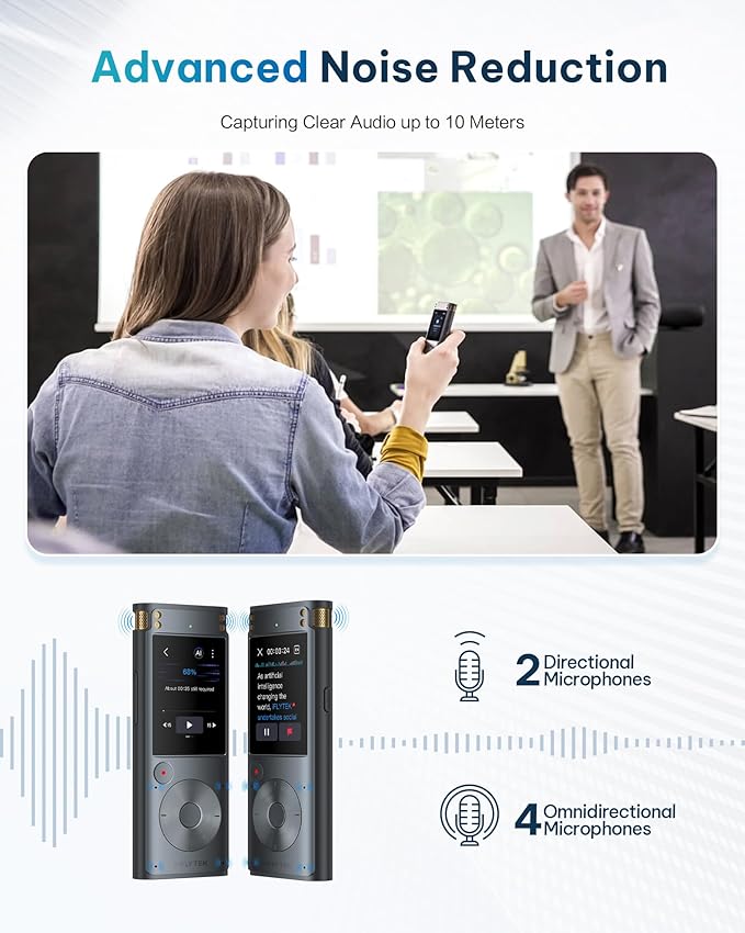 iFLYTEK AI Voice Recorder with Playback & Voice Activated Recording, 32GB - Image 4