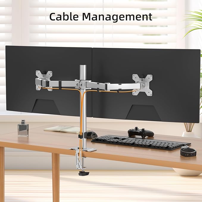 Suptek Dual Monitor Desk Mount, Adjustable Dual Monitor Arm - Image 6