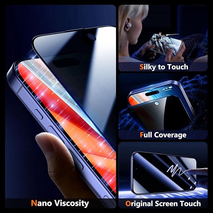 UniqueMe for iPhone 15 Plus / 16 Plus Privacy Screen Protector - Image 3