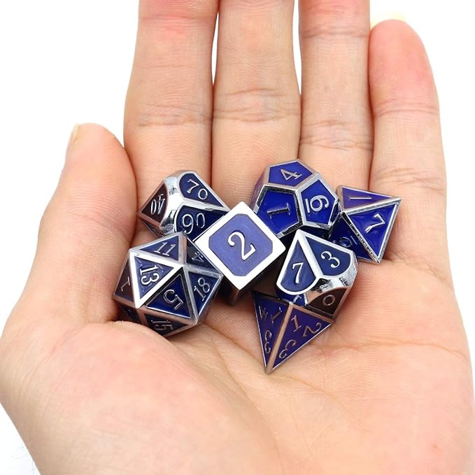 Haxtec Heat Sensitive Metal DND Dice Set Color Changing Metal Dice Temperature - Image 7