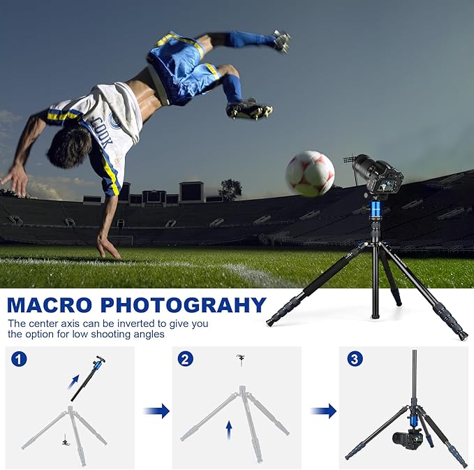 80/85 inches Heavy Duty Tripod for Camera and Phone, DSLR Binoculars Spotting - Image 7