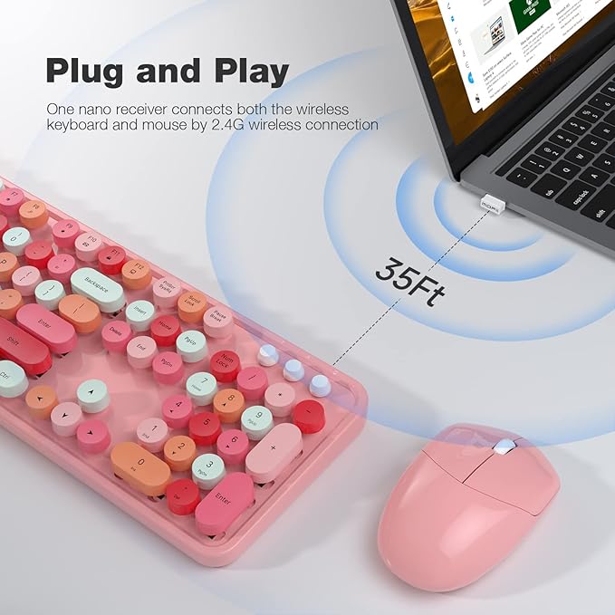 KNOWSQT Wireless Keyboard and Mouse Combo, - Image 2