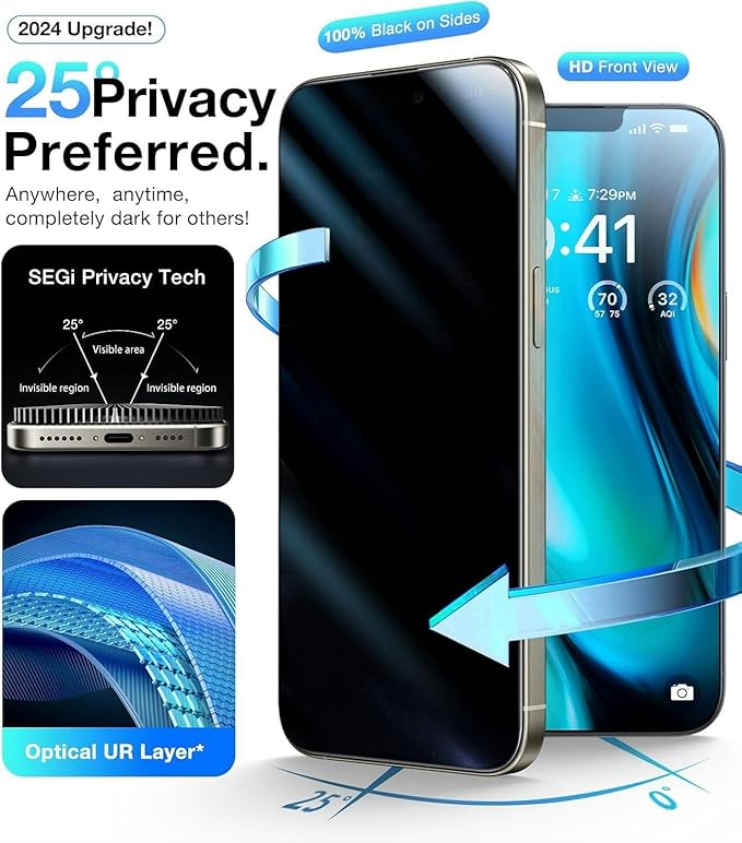 UltraGlass Ultra 9H+ Glass for iPhone 13 Pro Max Privacy Screen Protector Glass - Image 4