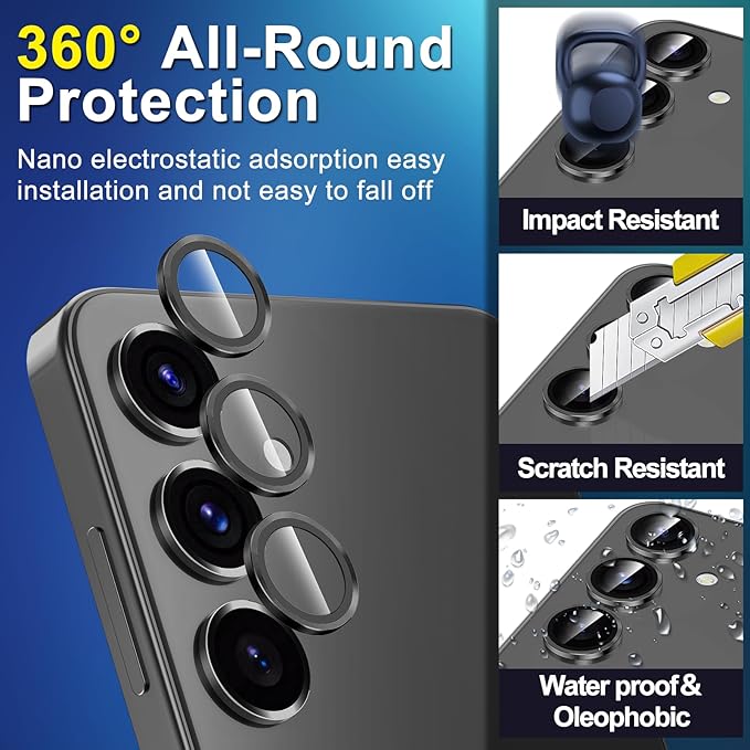 for Samsung Galaxy S24 FE Camera Lens Protector, Individual Metal Ring Tempered - Image 3