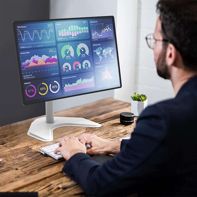 WALI Single Monitor Stand, Free Standing Desk Stand - Image 7