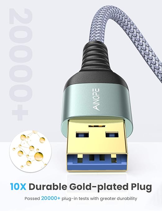 AINOPE 2 Pack USB Extensions Cable High Speed USB 3.0 Extension Cord Type A - Image 4