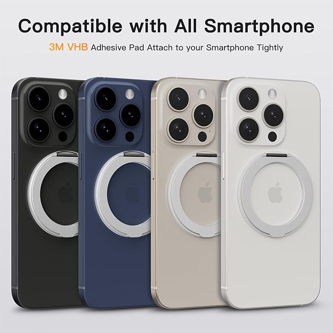 COOLQO 4Pcs 360 Spin Cell Grip Ring Phone Stand Magnetic Holders - Image 2