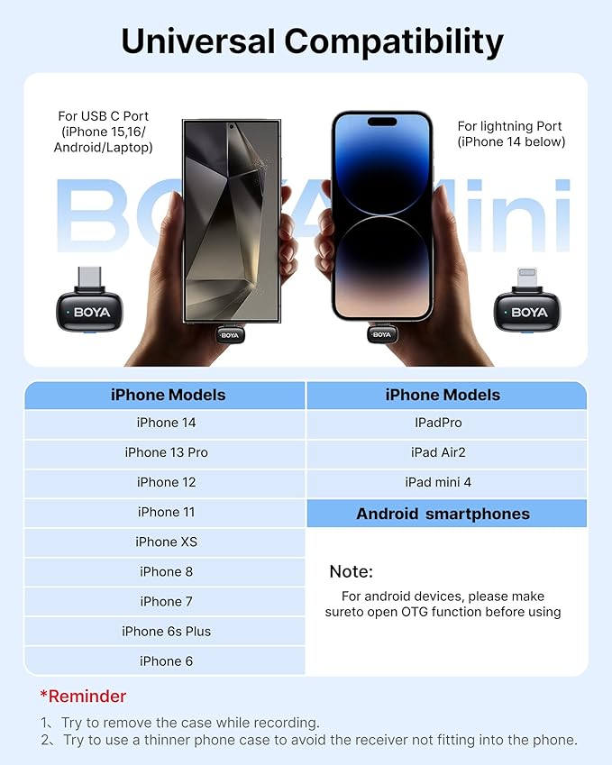 BOYA mini Wireless Microphone for iPhone/Android/PC/Tablets - Image 5