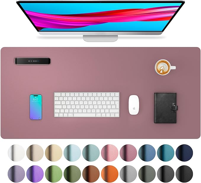 Aothia Leather Office Desk Mouse Pad Protector, Non-Slip PU Leather Laptop Desk by Aothia
