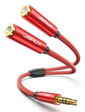 JSAUX Headphone Splitter Audio Splitter 3.5mm Male TRS to 2 Dual 3.5mm Female by JSAUX