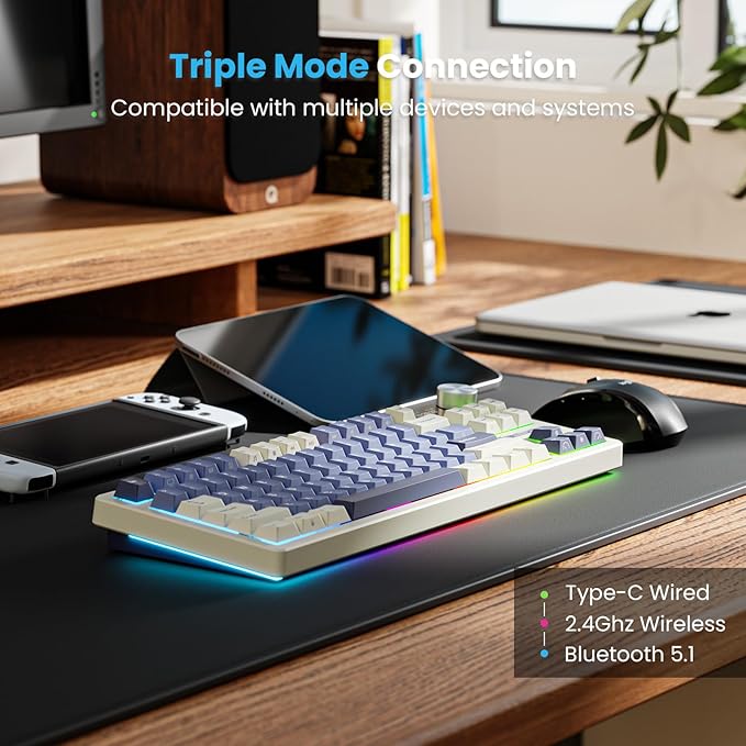 RK ROYAL KLUDGE S85 Wireless Mechanical Keyboard, 85% Wireless TKL Keyboard - Image 4