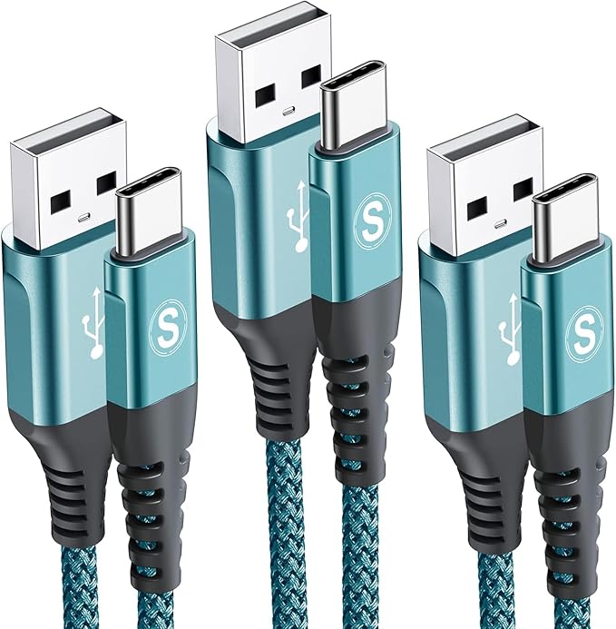 USB C Cable 3.1A Fast Charging, sweguard USB-A to USB-C Charger Nylon Braided by Sweguard