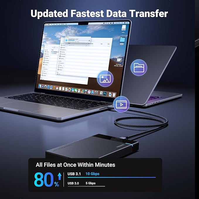 UGREEN 10 Gbps Micro B to USB C Hard Drive Cables, 3.3FT USB C to Micro B - Image 3