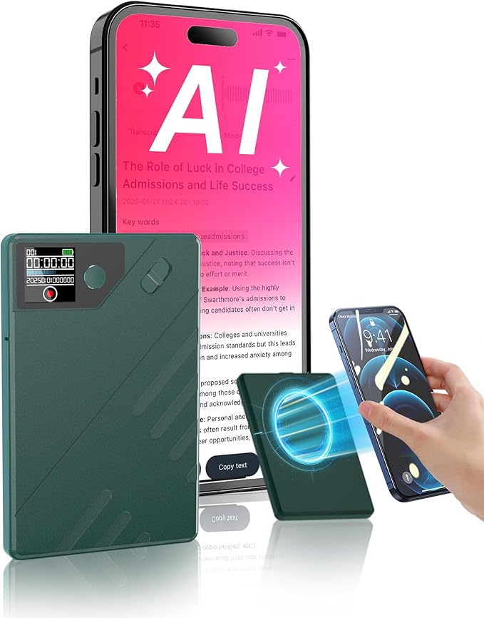 Ai Voice Recorder, Note Voice to Text Recorder W/Magnetic Case, App Control by Unknown