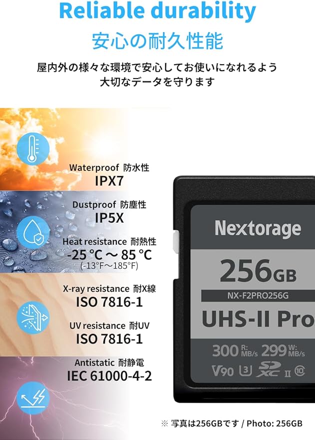 Nextorage 128GB SDXC UHS-II V90 Japanese Brand pSLC Max. Write Speed 299MB/s - Image 7