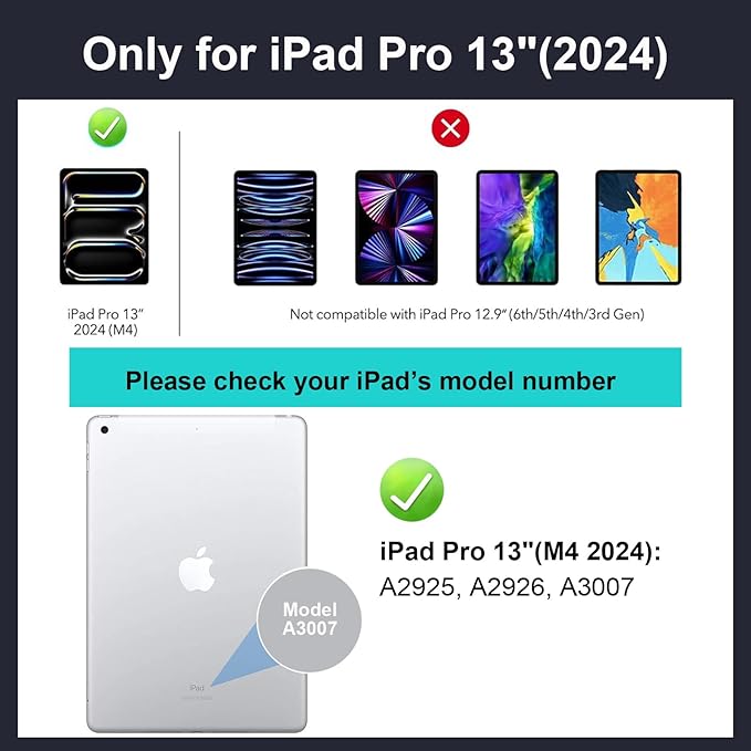 iPad Pro 13 inch Case with Keyboard, Flex Magnetic Detachable Backlit Keyboard - Image 2