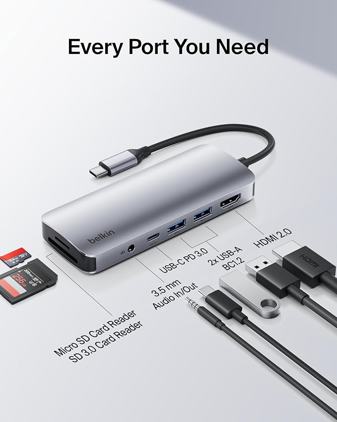 Belkin USB-C Hub, 7-in-1 Multiport Adapter - Image 3
