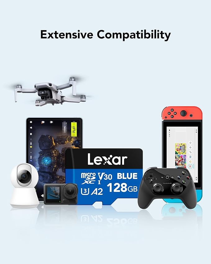 Lexar 128GB Blue Micro SD Card Up to 160MB/s, microSDXC UHS-I Memory Card - Image 6