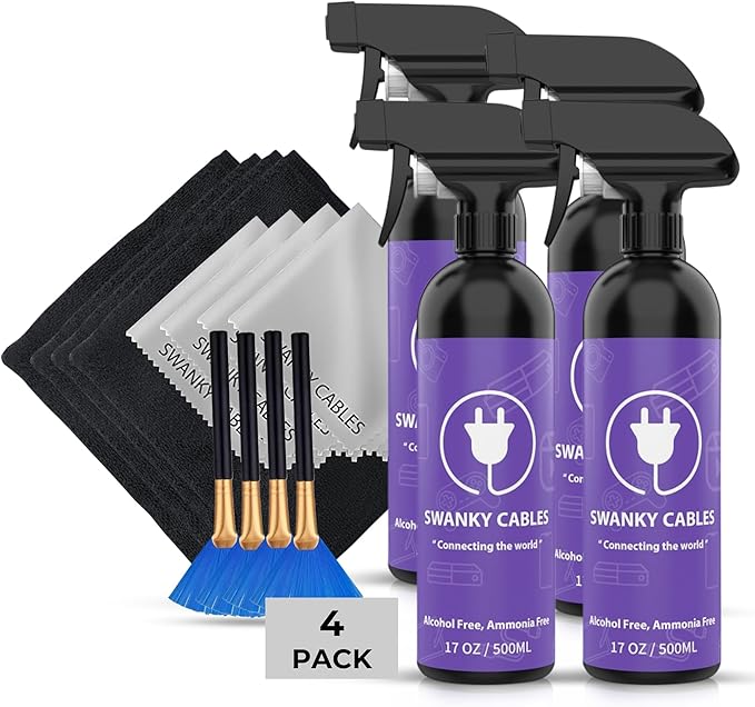 Swanky Computer Screen Cleaner Kit: Set of Electronic Cleaner Spray Microfiber by SWANKYCABLES