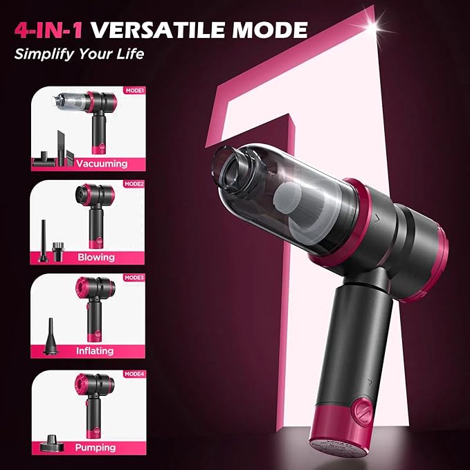 Handheld Car Vacuum with 15000PA Power, 4 in 1 Small Powerful Cordless Vacuum - Image 3