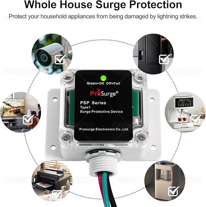 Whole House Surge Protection Device, Outdoor or Indoor, Single-Phase, 3-Wire - Image 2