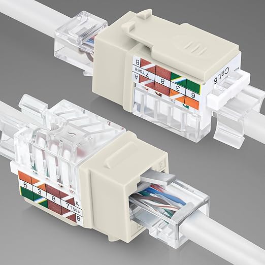 Everest Media Solutions 45° Angled CAT6A Keystone Jack in Ivory - Image 8