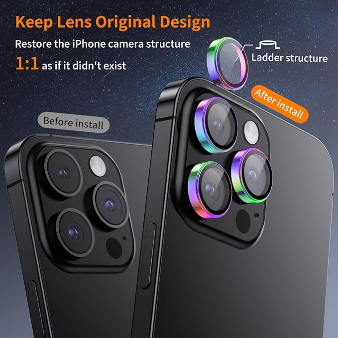 Hoerrye for phone 15 Pro Max/phone 15 Pro Camera Lens Protector, 9H Tempered - Image 2