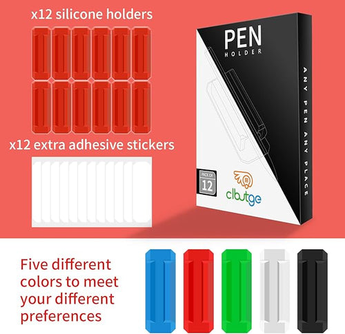 12 Pack Pen Holder for Desk, Silicone Pencil Holder - Image 2