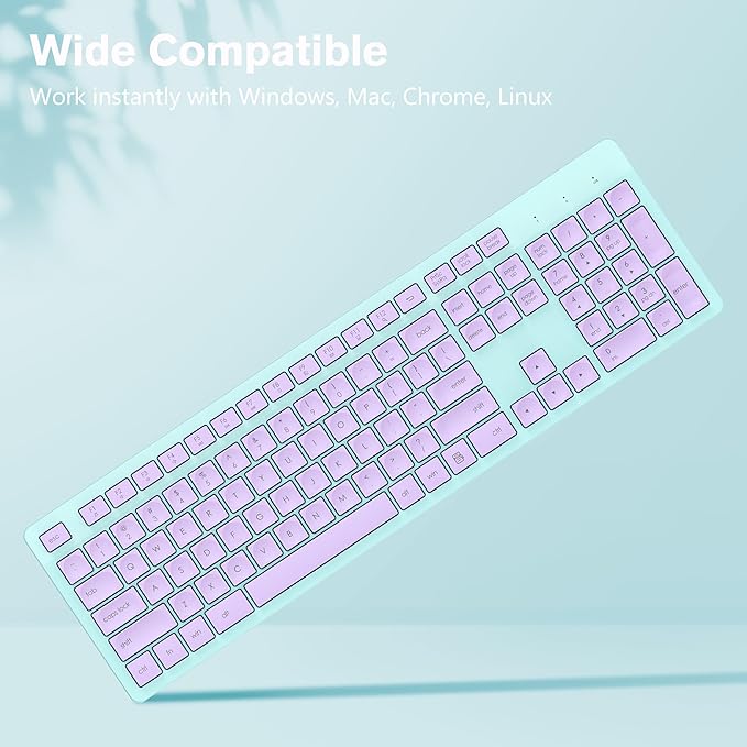 LeadsaiL Wireless Keyboard, 2.4GHz Full-Sized Ergonomic Computer Keyboard - Image 6