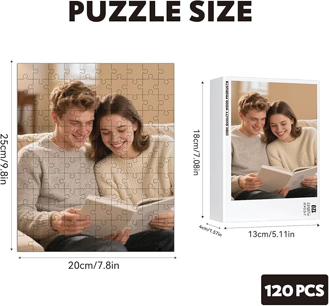 Custom Puzzles from Photos, Personalized Natural Wood Puzzle - Image 2