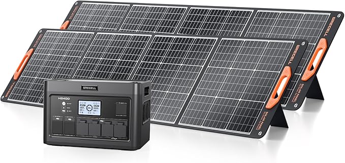 2400W Solar Generator with 2 * 200W Flexible Panel, GRECELL 1843Wh Portable by GRECELLPOWERSTATION