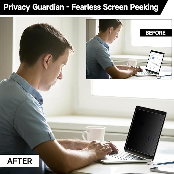 2 Pack Display 14 Inch Laptop Privacy Screen 16:9, Anti Blue Light Glare & Anti - Image 4
