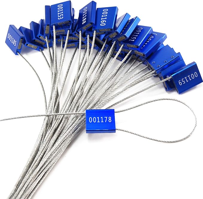 Leadseals 500 Blue Steel Cable Seals Metal Security Tag Numbered Truck Trailer - Image 7