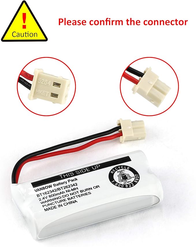 Battery BT162342 / BT262342 BT183342/BT283342 BT166342/BT266342 2.4v 800Mah - Image 3