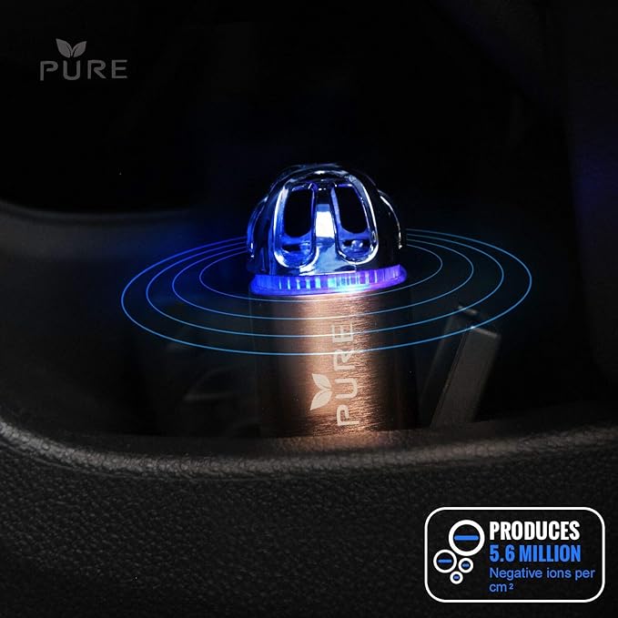 Car Air Purifier 3in1 Premium Stainless Steel Air Filter Ionizer w/Dual USB - Image 7