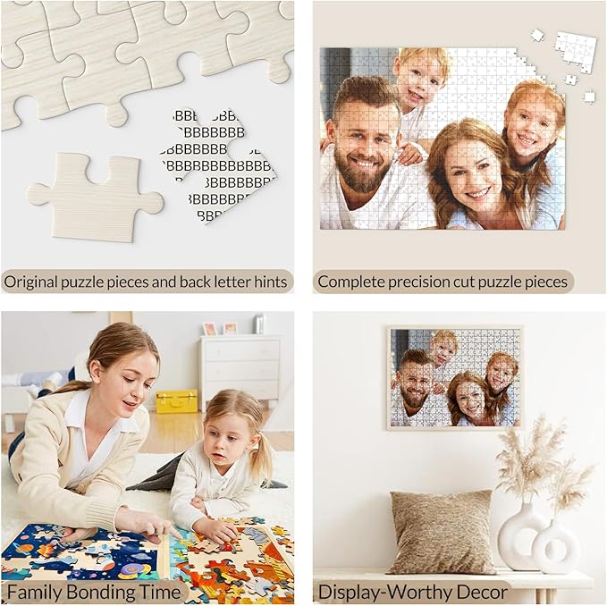 Custom Puzzles from Photos, Personalized Natural Wood Puzzle - Image 3