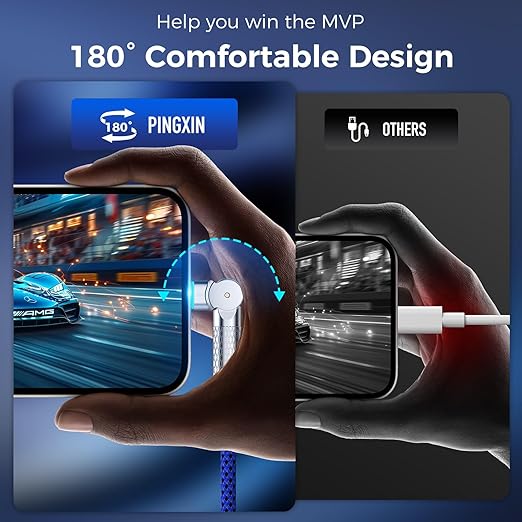 USB C to USB C Cable10ft, 240W 2-Pack Braided 180°Rotating Type C Charging - Image 4