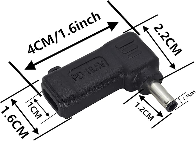 90W PD Power Charger Connector Adapter USB C to 4.5mm Laptop Charging Adapter - Image 2