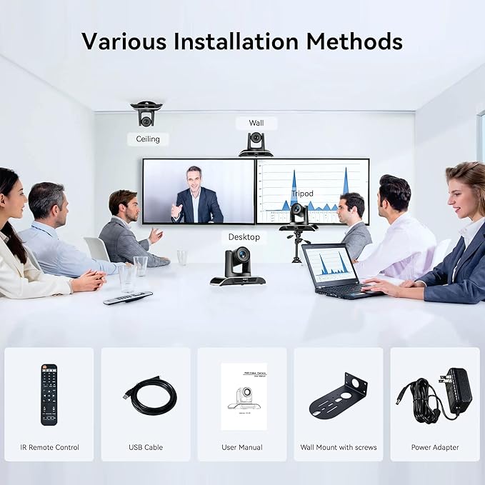 Tenveo PTZ Conference Room Camera 10X Optical Zoom USB3.0/HDMI/RS232 Wide Angle - Image 9