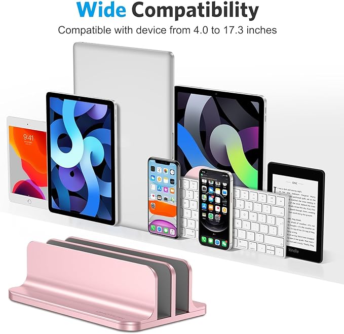 OMOTON Vertical Laptop Stand, Double Desktop Stand Holder - Image 3