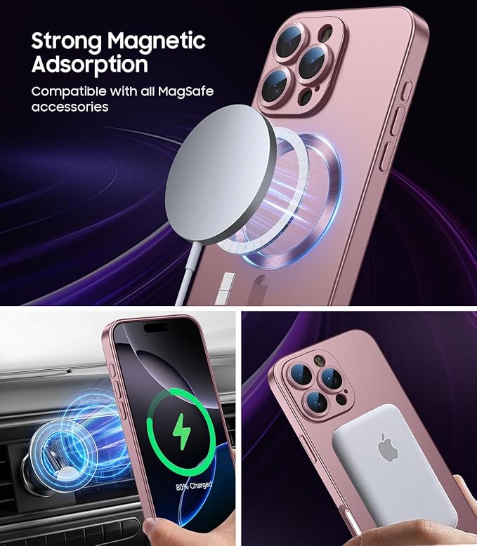 Magnetic for iPhone 16 Pro Max Case Slim Soft Silicone Bumper Shockproof - Image 3