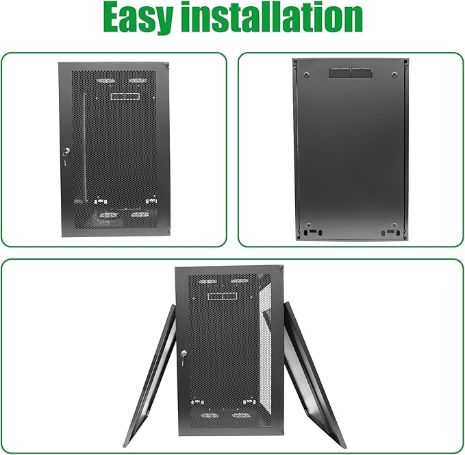 18U Server Cabinet Wall Mount Rack Enclosure - Image 7