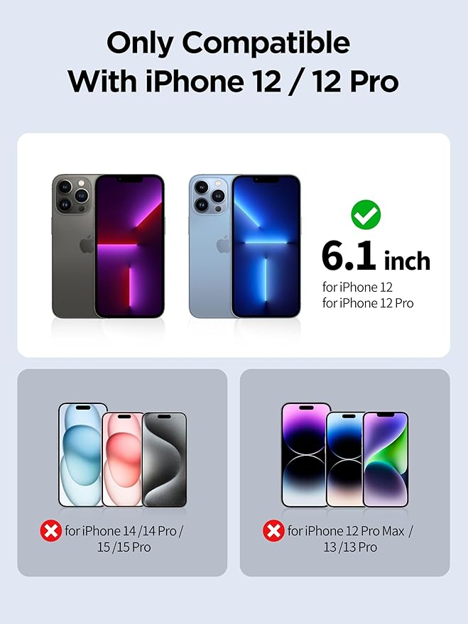 Compatible for iPhone 12/iPhone 12 Pro Privacy Screen Protector Tempered Glass - Image 2