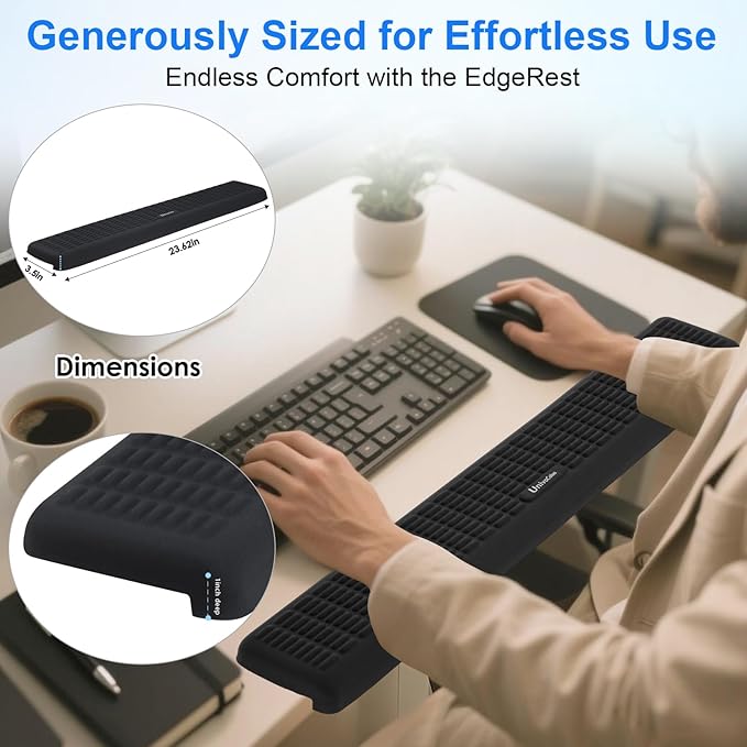 UnivoColors PostureUp L-Shaped Desk Long Wrist Rest Elbow, Memory Foam - Image 5
